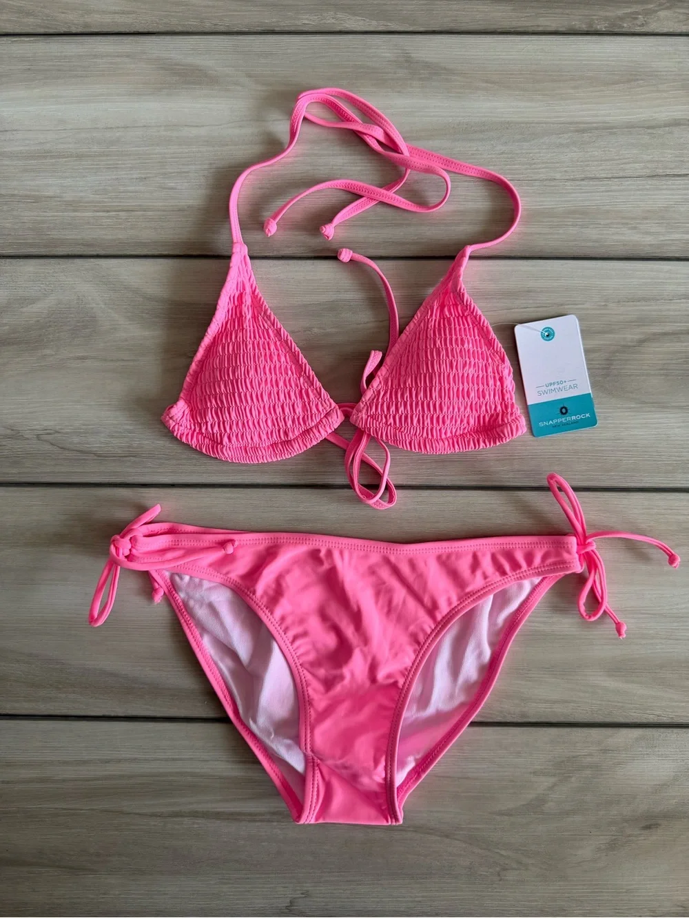 Snapper Rock Shirred Triangle Bikini Pink Size 16 NWT IN PACKAGE